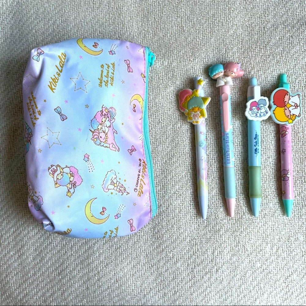 Official Sanrio Little Twin Stars Pen & Pencil Pouch Bundle
